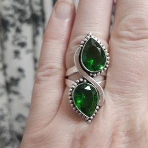 New Peridot 925 Silver Ring.